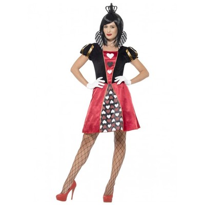 Adult Woman Carded Queen Of Hearts Costume (Medium, 12-14)