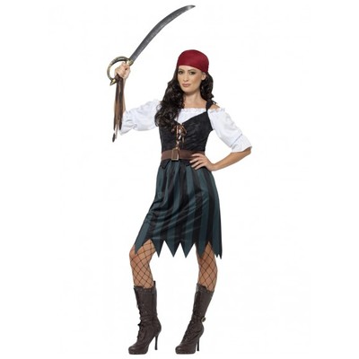 Adult Woman Pirate Deckhand Costume (Medium, 12-14)