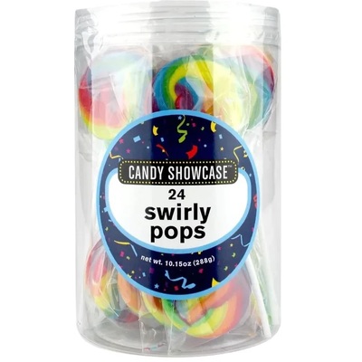 Rainbow Swirl Pop Lollipops 288gm (Pk 24)