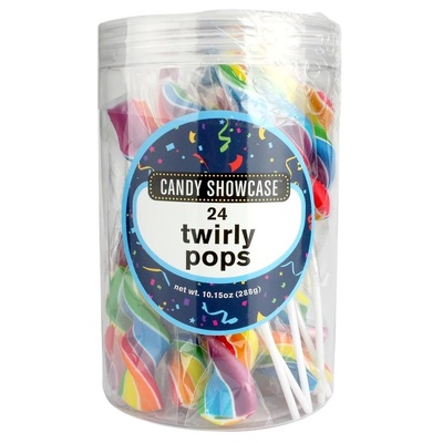 Rainbow Twirly Pop Lollipops 288g (Pk 24)