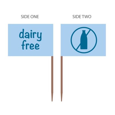 Dairy Free Double Sided Food Marker Flag Pk 500