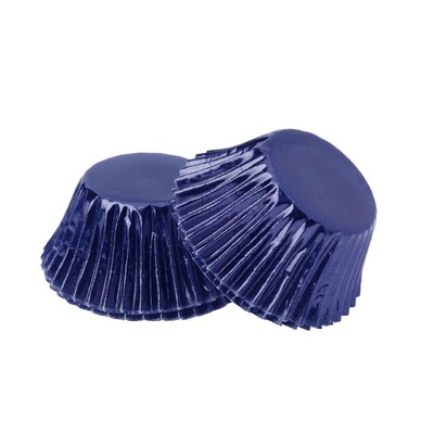 Mini Navy Blue Foil Cupcake Cases Pk 30