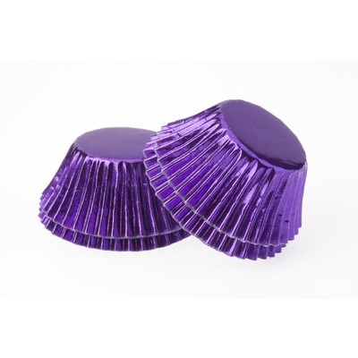 Purple Foil Mini Cupcake Cases Pk 40