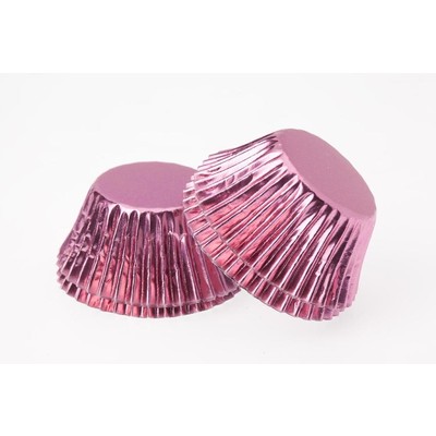 Large Baby Pink Foil Cupcake Cases Pk 25