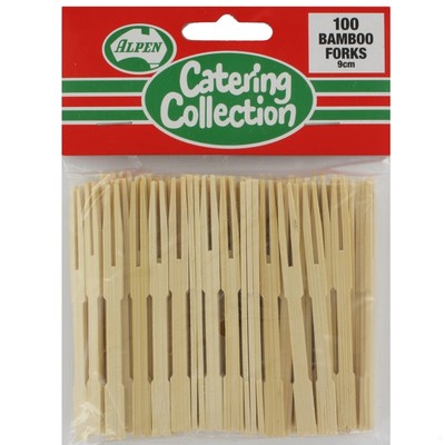 Bamboo Cocktail Party Forks Pk100 