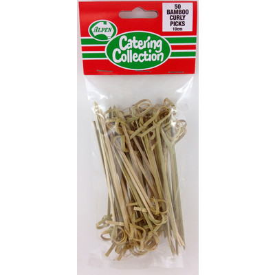 Bamboo Curly Picks 10cm Pk 50 
