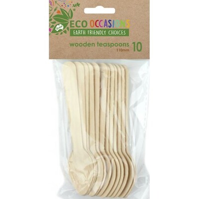 Wooden Teaspoons (110mm) Pk 10