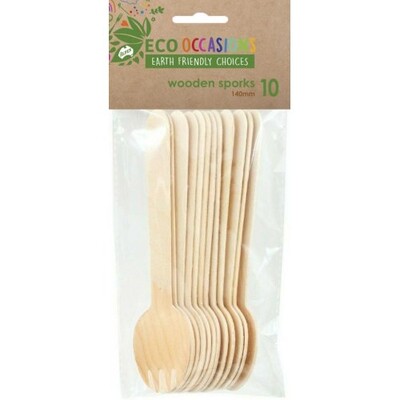 Wooden Sporks (140mm) Pk 10
