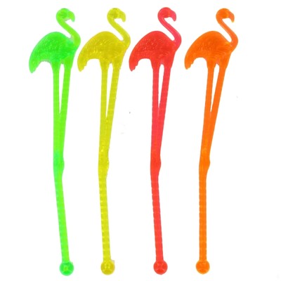 Flamingo Swizzle Sticks - Assorted Pk20 