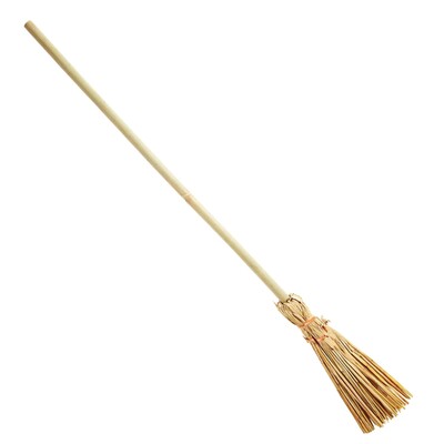 Halloween Natural Straw Broom Witch Costume 107cm
