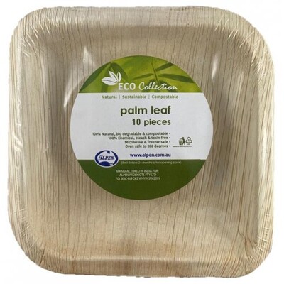Eco Palm Leaf Square Plates (6in.) Pk 10
