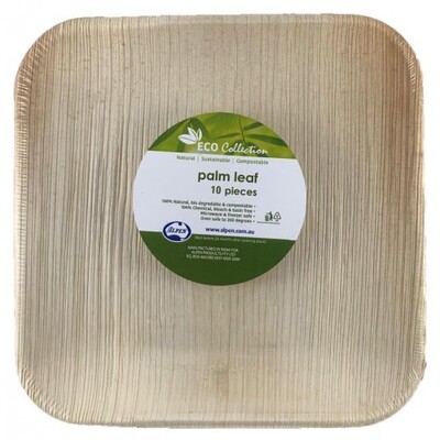 Eco Palm Leaf Square Plates (8in.) Pk 10