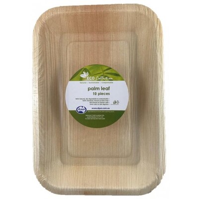 Eco Palm Leaf Rectangular Plates (10in. x 7in.) Pk 10