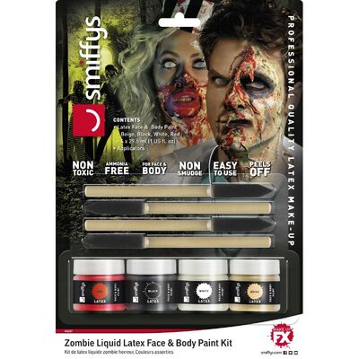 Horror Zombie Make Up Kit (Liquid Latex & Applicators)