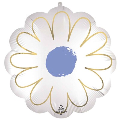 White & Purple Daisy Supershape Foil Balloon 53cm