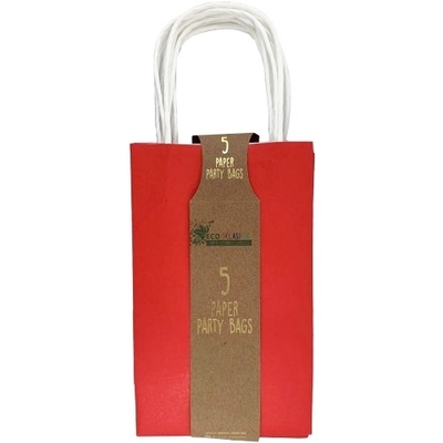 Red Paper Party Loot Bags 21x13x8cm (Pk 5)