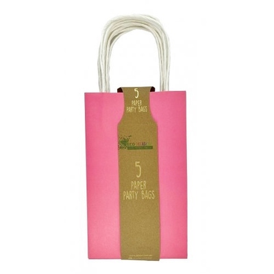 Fuschia Pink Paper Party Loot Bags 21x13x8cm (Pk 5)