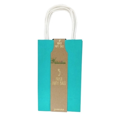 Teal Paper Party Loot Bags 21x13x8cm (Pk 5)