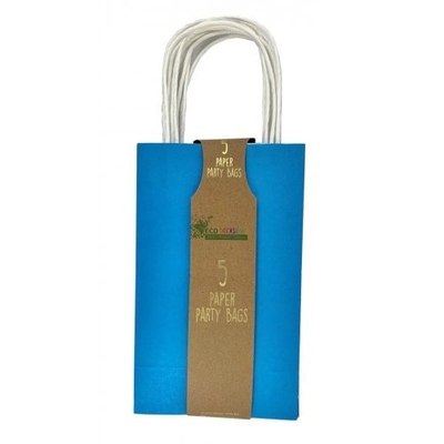 Blue Paper Party Loot Bags 21x13x8cm (Pk 5)
