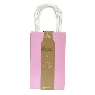Pastel Pink Paper Party Loot Bags 21x13x8cm (Pk 5)