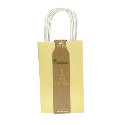 Pastel Yellow Paper Party Loot Bags 21x13x8cm (Pk 5)
