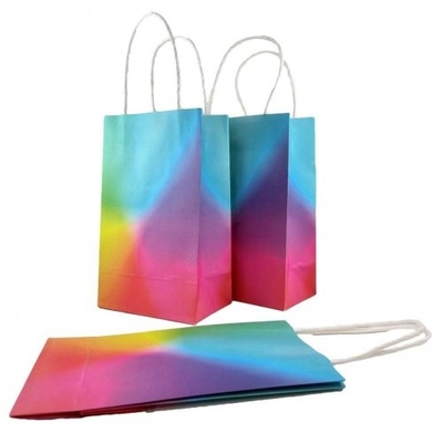 Bright Rainbow Paper Loot Party Bags (5 Pk)