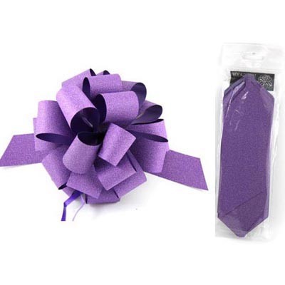Diamond Purple 8in Pull Bow Decoration Pk 1 