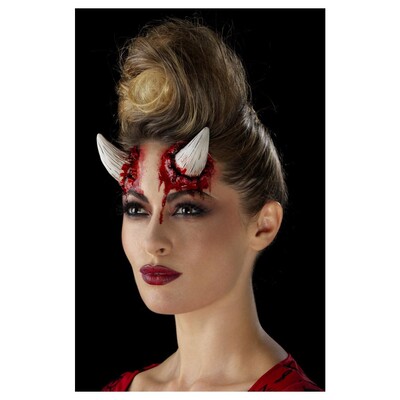 Ivory Latex Devil Horns with Adhesive (1 Pair)