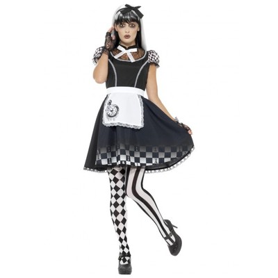 Adult Halloween Gothic Alice Costume (Small, 8-10)