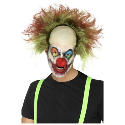 Green & Red Sinister Clown Halloween Wig 