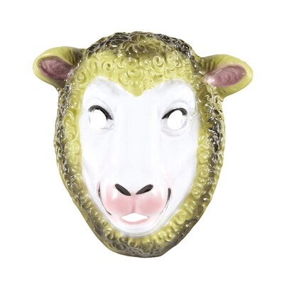 Child Sheep PVC Face Mask | Animal Costume Mask for Kids & Adults