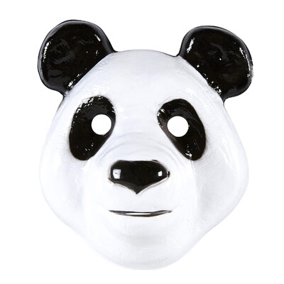 Child Panda PVC Face Masks Bulk Pack of 12 | Animal Costume Masks