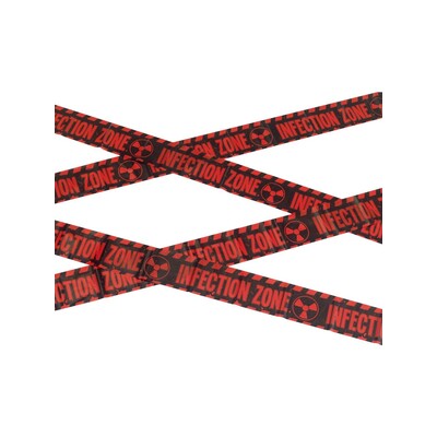 Halloween Red & Black Infection Zone Tape Decoration (6m) Pk 1