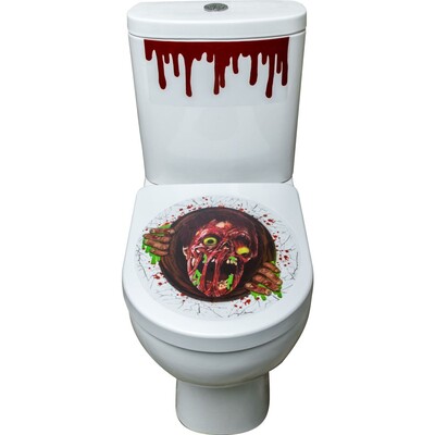 Halloween Zombie Toilet Stickers Pk 1