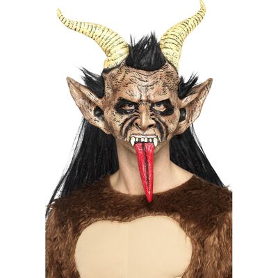 Halloween Beast/Krampus Demon Full Face Latex Mask (Pk 1)