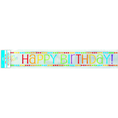 Rainbow Birthday Foil Banner 3.6m Pk 1