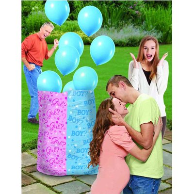 Gender Reveal Balloon Kit (Bag + 8 Balloons) Boy Pk 1