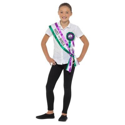 Victorian Suffragette Kit Costume - Sash & Badge Pk 1