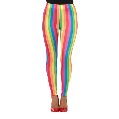 Adult Rainbow Clown Costume Leggings (Medium, 12-14)