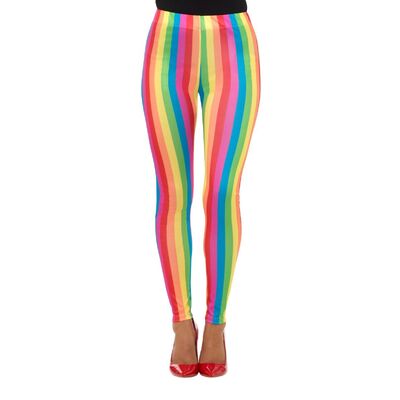 Adult Rainbow Clown Costume Leggings (Small, 8-10)
