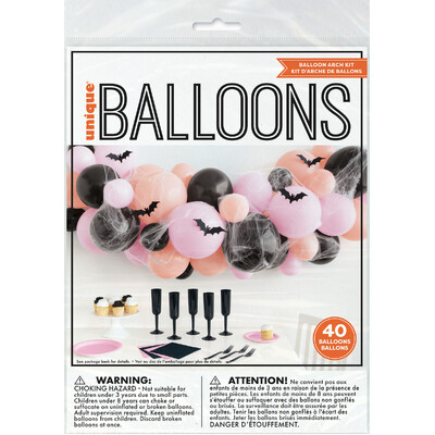 Pastel & Black Halloween Balloon Arch Kit (40 Balloons)