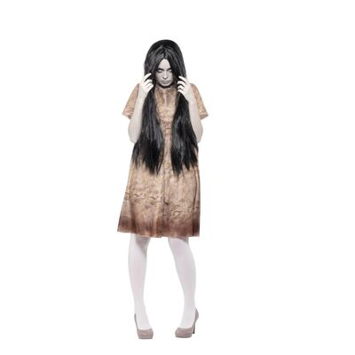 Adult Evil Spirit Dress & Wig Costume (Medium, 12-14)