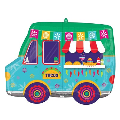 Fiesta Time Taco Truck Foil Supershape Balloon 66x48cm
