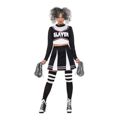 Adult Gothic Cheer Leader Halloween Costume (Small, 8-10)