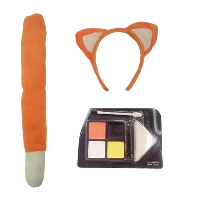 Child Fox Costume Kit (Ears on Headband, Tail & Face Paint) Pk 1