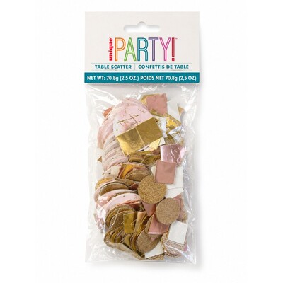 Blush Pink & Gold Happy Birthday Table Scatters Confetti 70g - Birthday Party Decorations