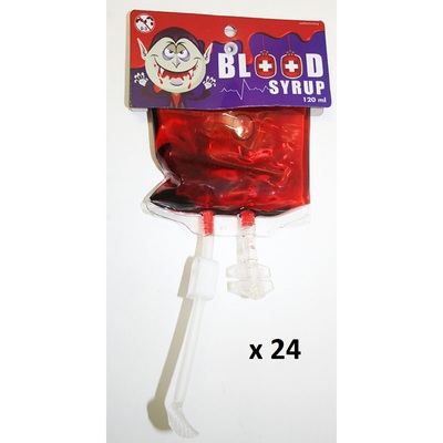Halloween Candy Blood Syrup Bag (120ml) Pk 24