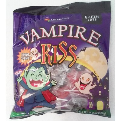 Halloween Tongue Stamp Vampire Kiss Lollipops (500g - Approx. 33 Lollipops)