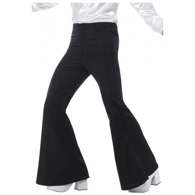 Adult Man Flared Black Disco Trousers Costume (Large) Pk 1