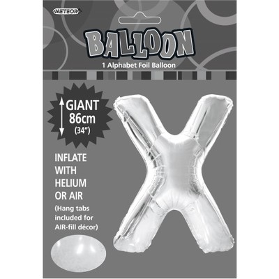 Silver Letter X Foil Supershape Balloon (34in-86cm) Pk 1